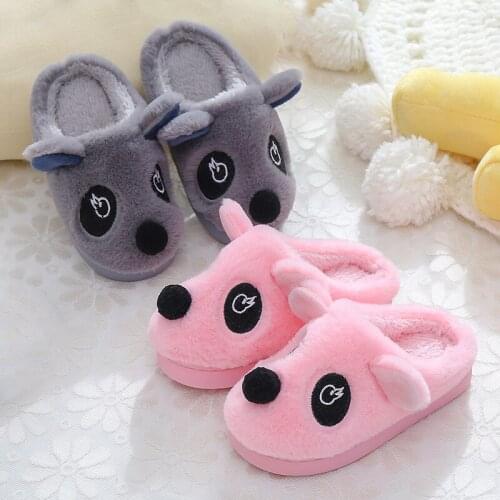 Skoex Winter Children Casual Cotton Shoes Boys Girls Fashion Cartoon Plus Cashmere Warm Shoe Comfortable Light Kids Home Slipper