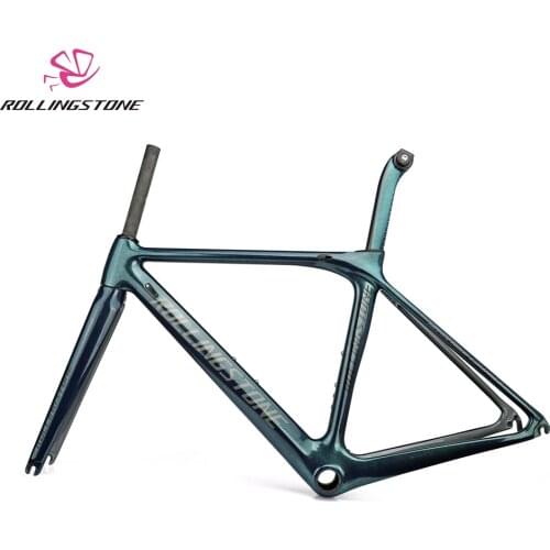 Rolling Stone Compass Road Carbon Bicycle frame Chameleon Green/Smoke blue 45cm 47cm 50cm 53cm size c-t 1030g