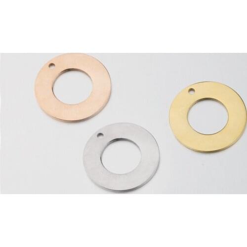 Fnixtar 20Pcs PVD Plating Circle Charms Mirror Polish Stainless Steel Charms For DIY Making Necklace Bracelets Anklet Jewelry