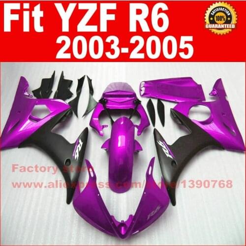 Hot ABS motorcycle part for YAMAHA R6 fairing kits 2003 2004 2005 purple black YZF R6 03 04 05 fairings body set U7C
