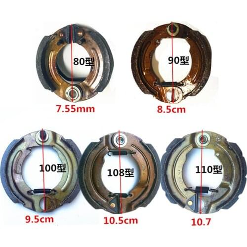 Brake Shoes with Spring Brake Pad Rear for many Electric Bike and Mopeds Model 90 100 108 110