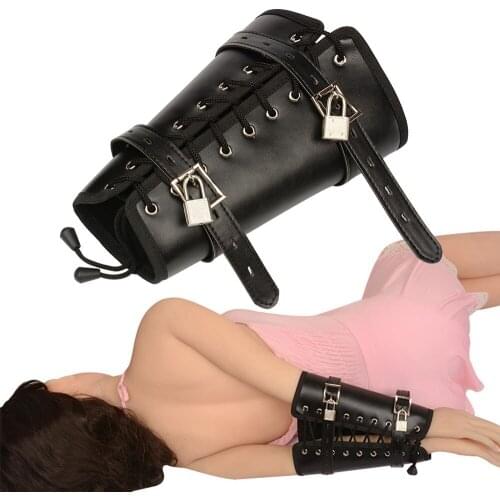 Leather Handcuffs Armbinder Strap Bdsm Bondage Restraints Arm Wrists Harness Sex Toys For Women Couples Role Play Adult Costume