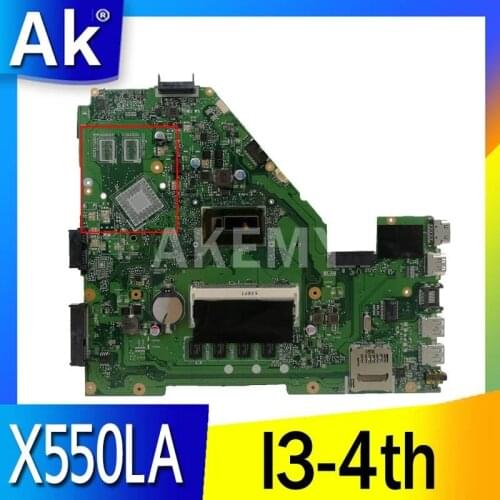 Akemy X550LA Mainboard For Asus A550L X550LD R510L X550LC X550LN X550L Laptop Motherboard W/ I3-4th gen CPU 4GB RAM