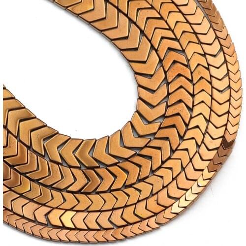 Copper Arrows Shape Hematite Natural Stone Spacer 4/6/8/10MM Charm Loose Beads For Jewelry Making DIY Bracelets Accessories