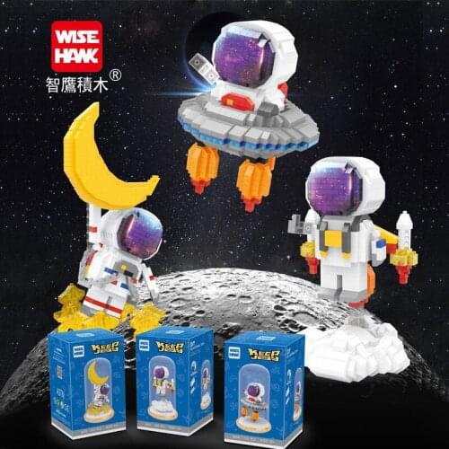 Wisehawk Outer Space Mini Blocks Spaceman Model Cosmonaut Building Toy Juguete for Kids Gift Boy Present Astronaut Collection