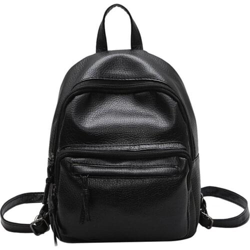 Fashion Faux Leather Simple Durable Large Capacity Women Travel Shopping Dating Backpack