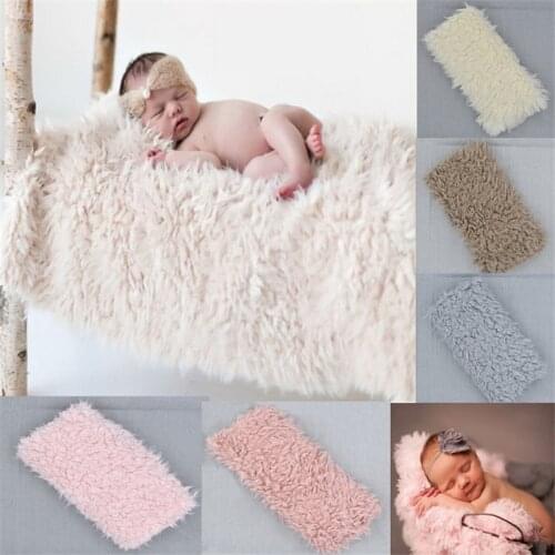 Newborn Photography Props Blanket Faux Fur Photograph Prop Blanket Photo Backdrop Accessories