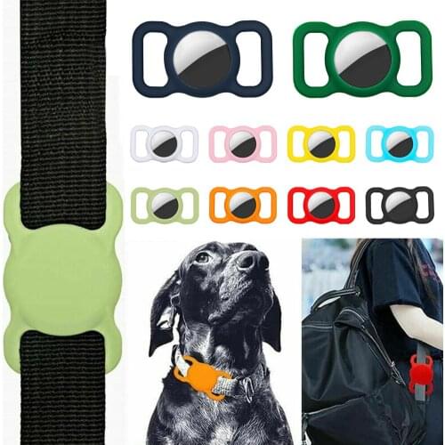 Hollow Silicone Case Compatible with Airtags Pet Collar Protective Cover for Cats Dogs Strap Band Pet Loop Holder Pet Accessorie