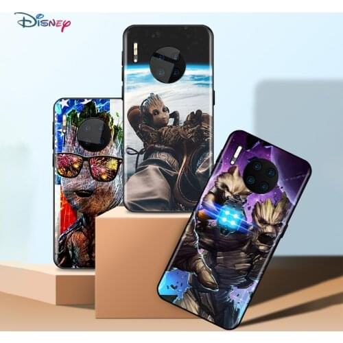 Marvel Avengers Super Hero Groot For Huawei Mate 40 RS Porsche Design 30 20 X 10 Lite Pro Plus TPU Silicone Black Phone Case