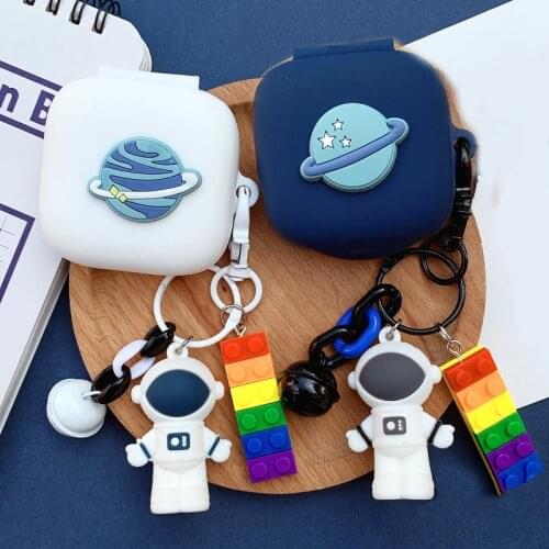 Cute Astronaut Cases for OPPO ENCO W51 Case silicone Cartoon Planet Keychain Earphone Cover For OPPO Enco W51 TWS hearphone case