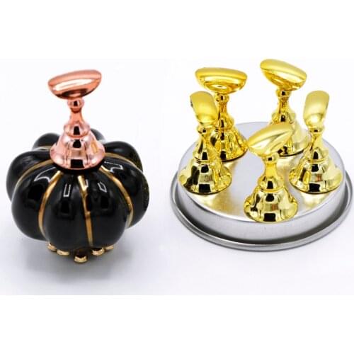 1Pcs Magnetic Nail Holder + 5pcs Practice Display Stand Crystal Diamond Magnetic Base Nail Art Clay False Tips Manicure Tool