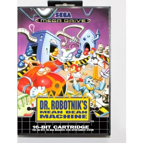 16 bit Sega MD game Cartridge with Retail box - Dr. Robotniks Mean Bean Machine game card for Megadrive Genesis system