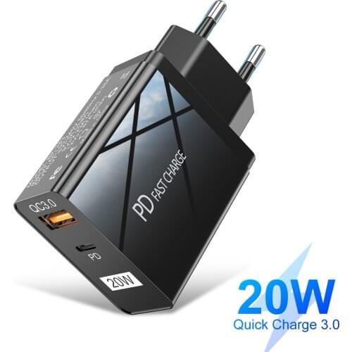 36W Quick Charge USB Charger PD QC 3.0 USB Type C Fast Charger For iPhone iPhone 12 Portable Mobile Phone Charger Adapter