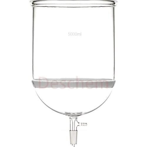 5000ml 24/40 Glass Buchner Funnel 5L 3# Sand Core Filter Vacuum Hose Adapter