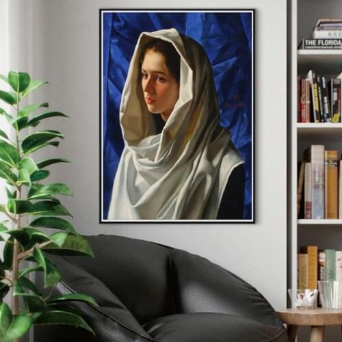Arsen Kurbano Headscarf Lady Canvas Painting Poster Print HD Wall Art Picture For Living Room Bedroom Dinning Room Modern Decor