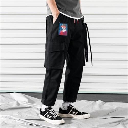 Men Jogger Hip Hop Harem Pants Streetwear Casual Men Pants Gothic Fashion Summer Trousers Pink Cargo Pants Men With Side Pockets