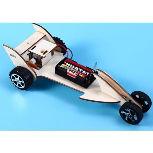 Kids DIY Kit Racing Car Science Experiment Education STEM Toy Technology Electronic Construction Project For School Children Boy