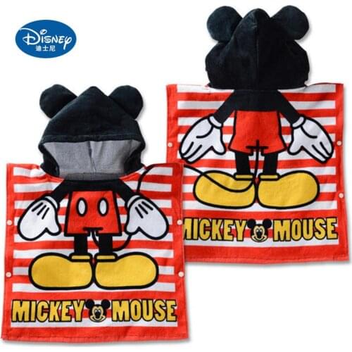 Disney Kids Hooded Bath Towel Child Breathable Gauze Cloak Beach Towel Mickey Minnie Cartoon Boy girl Both Towel gift
