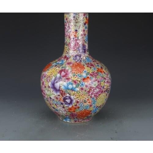 Yongzheng in Qing Dynasty Enamel Flower blossoms Big vases Antique Celestial Vase
