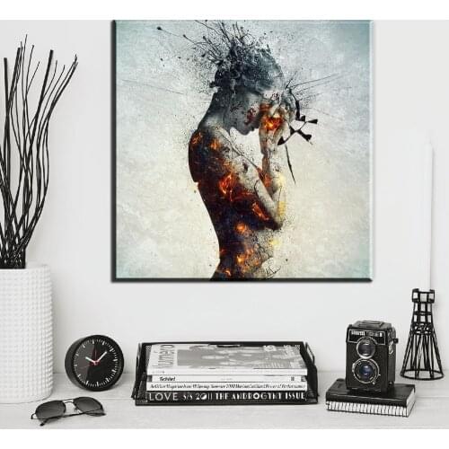 HH023 modern art portrait woman painting Deliberation abstract paintings for bedroom decor High quality canvas prints art