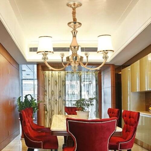 Modern electroplating crystal chandelier e14 led lighting chandelier suitable for living room bedroom dining silver/golden glass