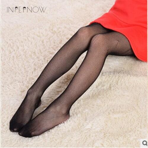 INPEPNOW Kids Baby Girls Black Big Medium Small Mesh Fishnet Pantyhose Stockings Tights Baby Fashion Fish net Stockings WZ-CZX43