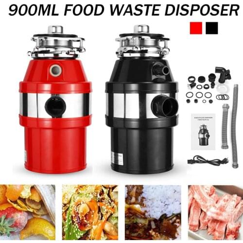 900ML Kitchen Waste Disposer 2600r/Min Food Waste Disposers Kitchen Garbage Disposal Food Crusher with Stainless Steel Grinder