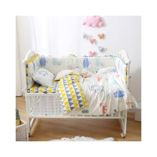 6/9PCS bear Cartoon crib bedding sets,cribs for bedding sets,baby care bed bumper blanket linen cuna colecho whole set