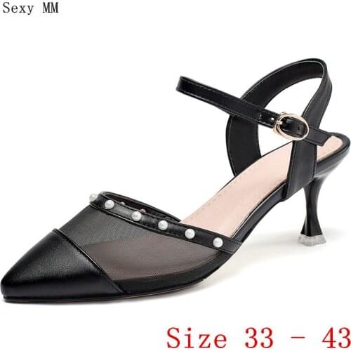 Summer High Heels Women D'Orsay Pumps High Heel Shoes Slingbacks Stiletto Woman Wedding Shoes Small Plus Size 33 - 40 41 42 43