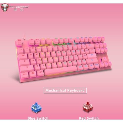 Genuine Motospeed CK82 Gaming Mechanical Keyboard 87 Key RGB Backlit Anti-ghosting Wired Keyboards for PC computer Russian gamer