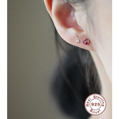 CCFJOYAS Korean Style Minimalist Studs 925 Sterling Silver 14K Gold Plated Mini Cute Small Flower Stud Earrings Girls Best Gift