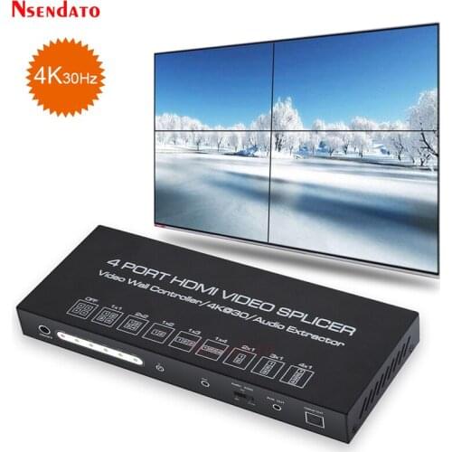 2X2 TV Video Wall Controller Processor Splicer 4K 1x2 1x3 1x4 2x1 3x1 4x1 HDMI Audio Video Splicer splitter Switch with IR RS232
