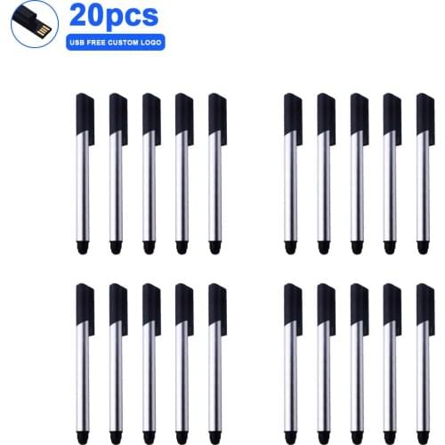 Bulk 20pcs free logo 64GB USB pen Flash Drive Metal USB Memory Stick 128GB 16GB 32GB 8GB 4gb Thumb Drive USB Pen Drive For PC