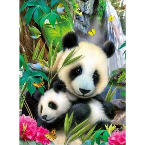 Cute panda The wooden puzzle 1000 pieces ersion jigsaw puzzle white card adult childrens educational toys