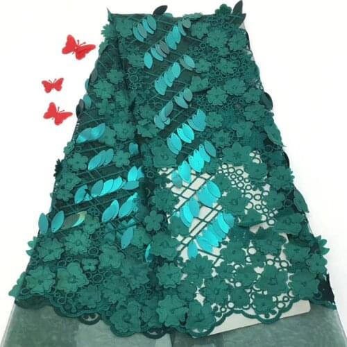 Factory direct French Net Lace Fabric Flower African Tulle Lace Fabric High Quality African Lace Fabric with big sequins YG-664