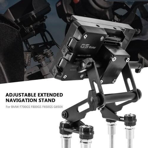 For BMW F700GS F800GS F650GS G650X F800R Motorcycle Adjustable Extend Stand Holder Phone Mobile GPS Plate Bracket Phone Holder