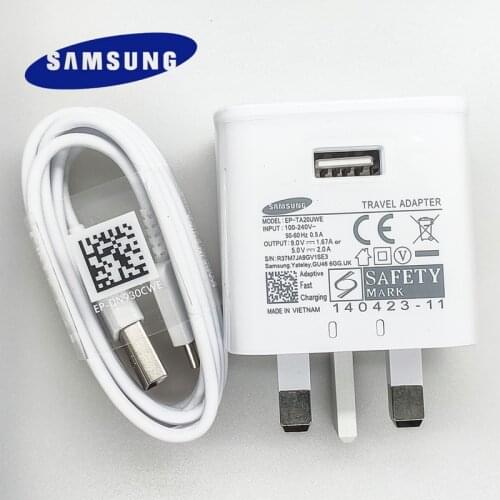 Samsung S8 S9 S10 Plus Fast Charger Power Adapter 9V 1.67A Quick Charge Type C Cable for Galaxy A40 A50 A70 A60 A80 A90 note 10