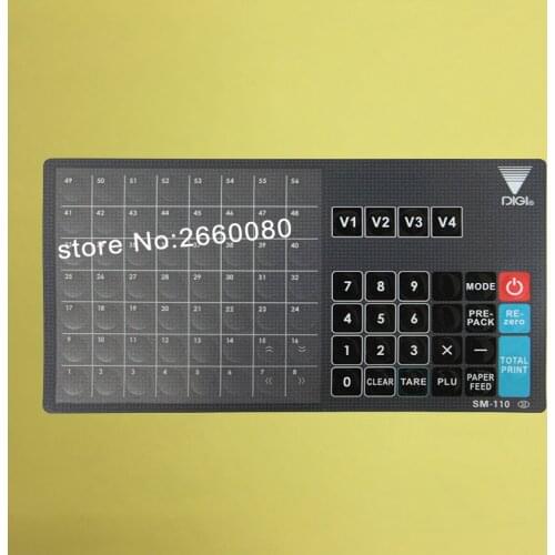 SM100PCS Key Sheet for DIGI SM110P SM110P+ SM100PCS PLUS Price Computing Scales New English Version Ovelay SM110 Keyboard Film