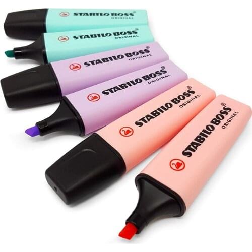 Stabilo BOSS Original Highlighter 6 Colors 2mm to 5mm Tip Pastel Marker Mini Highlighter Text Marker Scribble Pen
