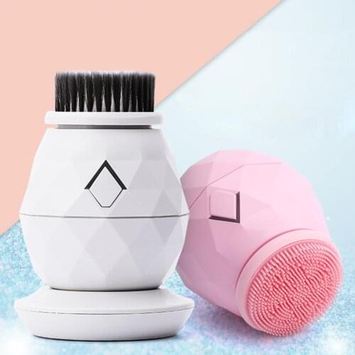 Waterproof Electric Sonic Vibrating Face Clean System Facial Cleansing Brush - 3-Speed Soft Silicone Brush Exfoliating Blackhead