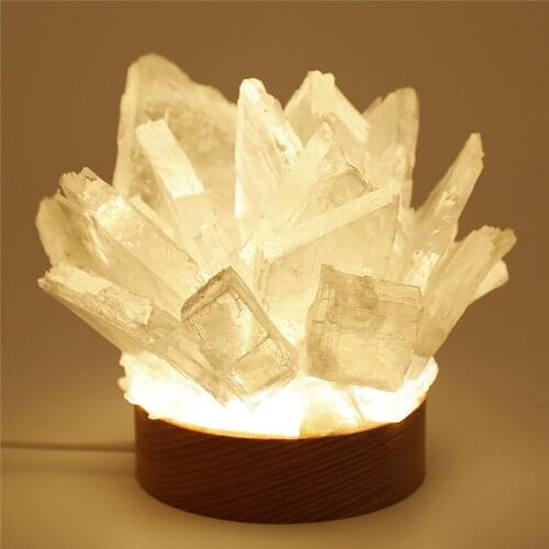 1pcs Lamp USB Crystal Quartz Natural Selenite Lamp Stones Lamp Table Lamp Dinner Home Decor