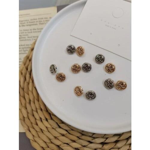 10pcs Gold Metal Shirt Sewing Buttons For Clothing Round Square Vintage Women Wedding Gift Decorations Accessories