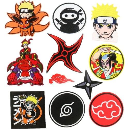 Japanese Anime Cartoon Characters Embroidery Cloth Stickers DIY Clothing Bags Hats Cool Decorative Patches Accessories 2pcs