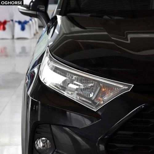 2 Pcs Car Headlight Protective Film Protection Transparent TPU Decal Sticker for Toyota RAV4 Camry Avalon 2019-On Accessories