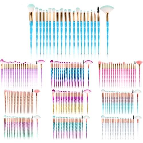 20pcs New Style Diamond Handle Cosmetic Brush Sets Changed Color Eye Makeup Brush Eye Shadow Blush Brush Beauty Tool