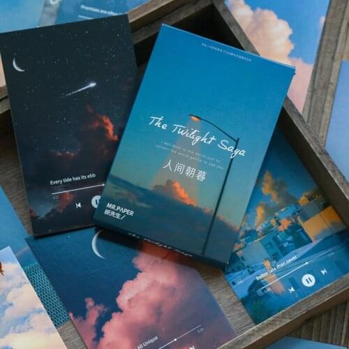 30 Pcs/Set Beautiful Sky Postcard INS Style Oil Painting Series Greeting Cards Wish Card DIY Journal Decoration