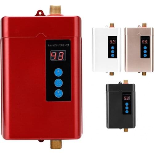 4 Gears Instant Electric Mini Tankless Water Heater Hot Instantaneous Water Heater System for Kitchen Bathroom 110-240V