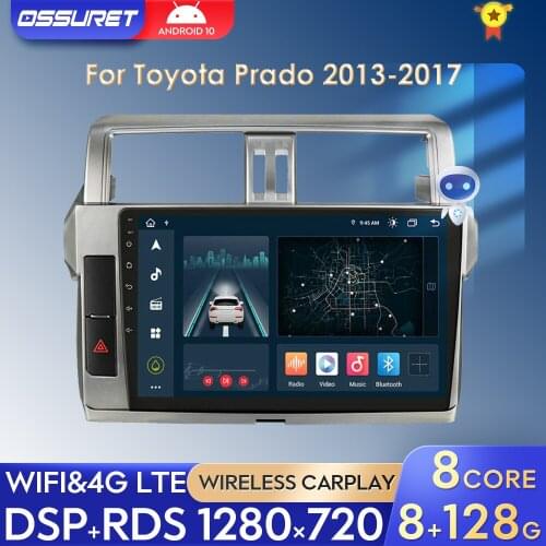 Car Radio For Toyota Land Cruiser Prado 150 2009 - 2017 Player GPS Navigation Multimedia Android 10 Car Stereo 2Din 4G LTE DSP