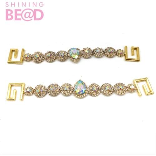 FREE SHIPPING!Wholesale AB glass 17cm connector crystal swimwear buckle for sexy lady bikini