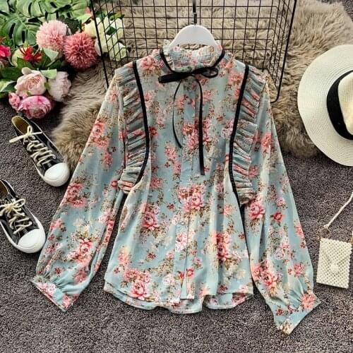 Blouse of spring and autumn period new black fungus with collar western style long-sleeved shirt base coat